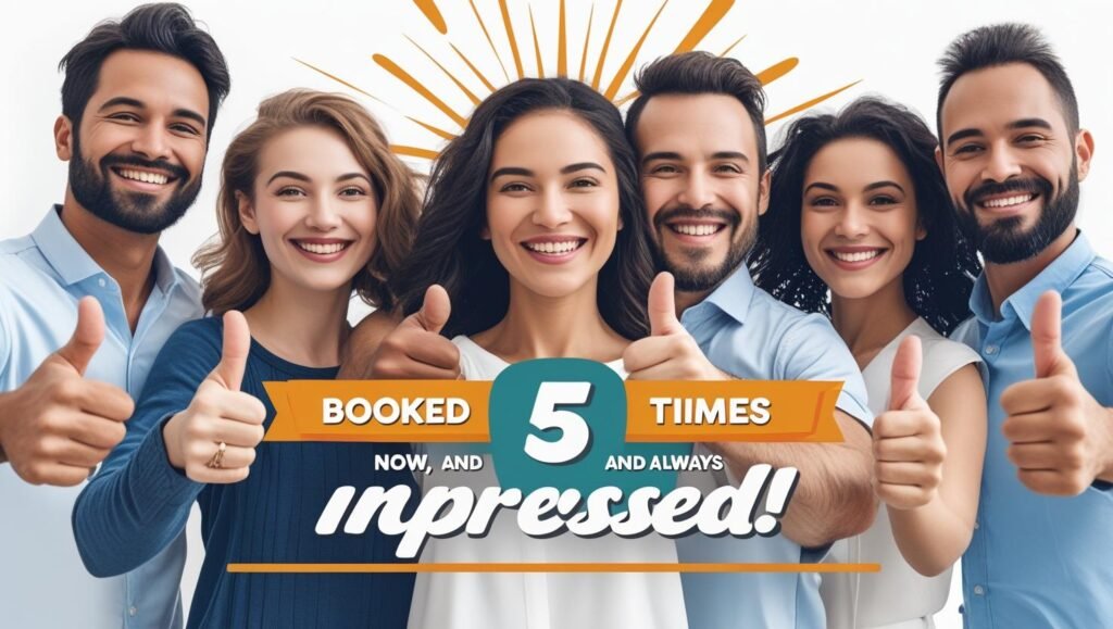 “Booked 5 times now, and always impressed!” – Repeat client