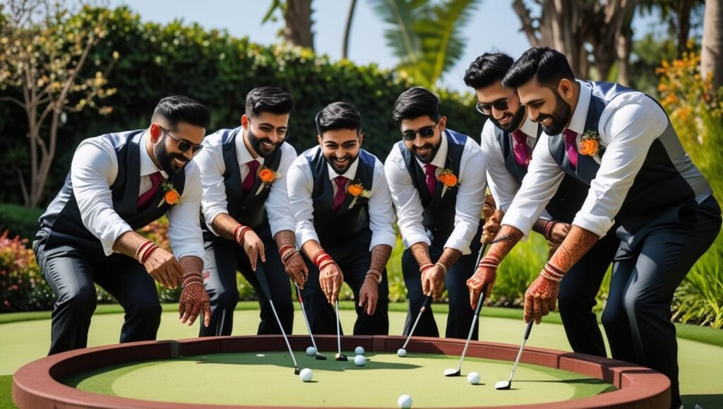 Mehendi with Mini Golf for Groomsmen – A Celebration with a Swing!