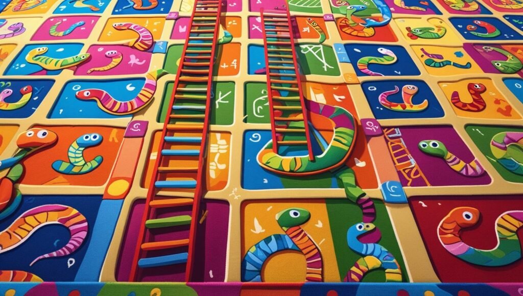 Snake & Ladder Game Carpet for Floor Fun