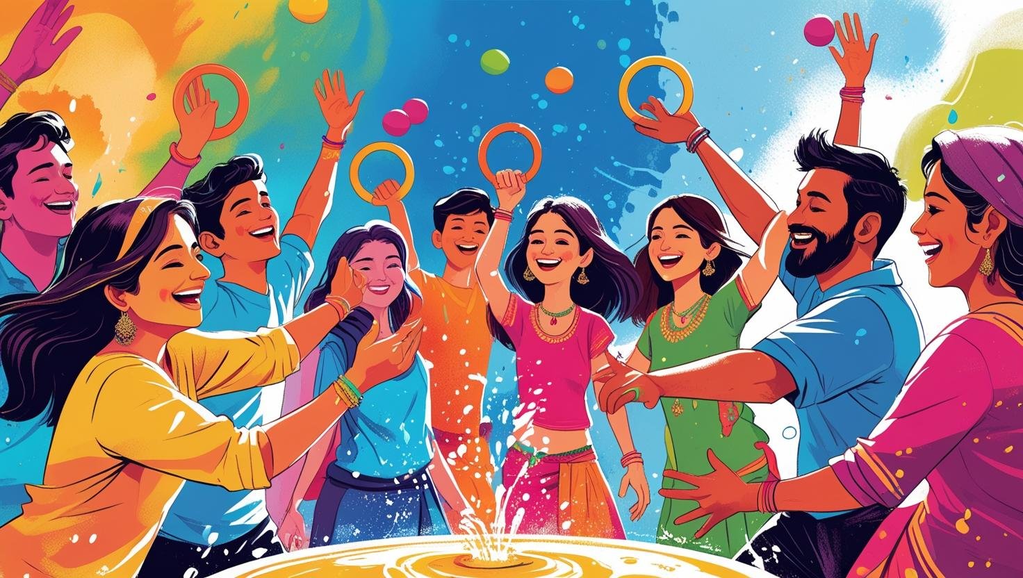 Water Ring Toss – Holi Fun Splash Game
