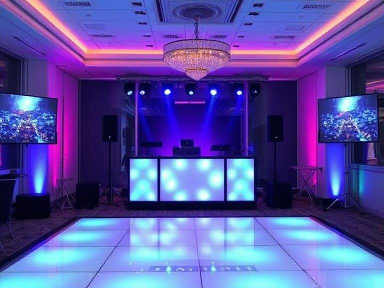 DJ & Dance Floor Setup for Office Parties