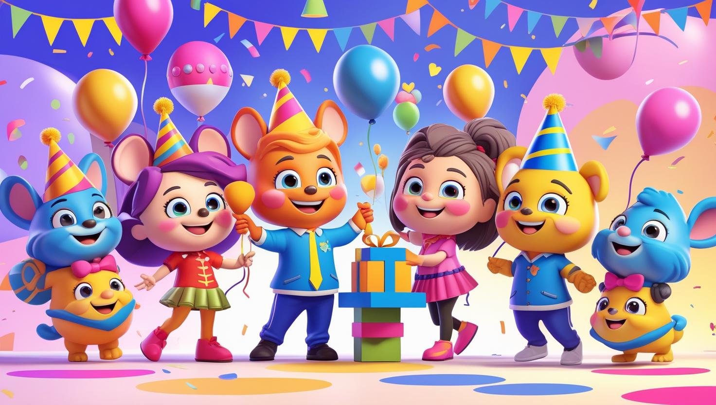 Cartoon Character Mascots for Birthday Surprises