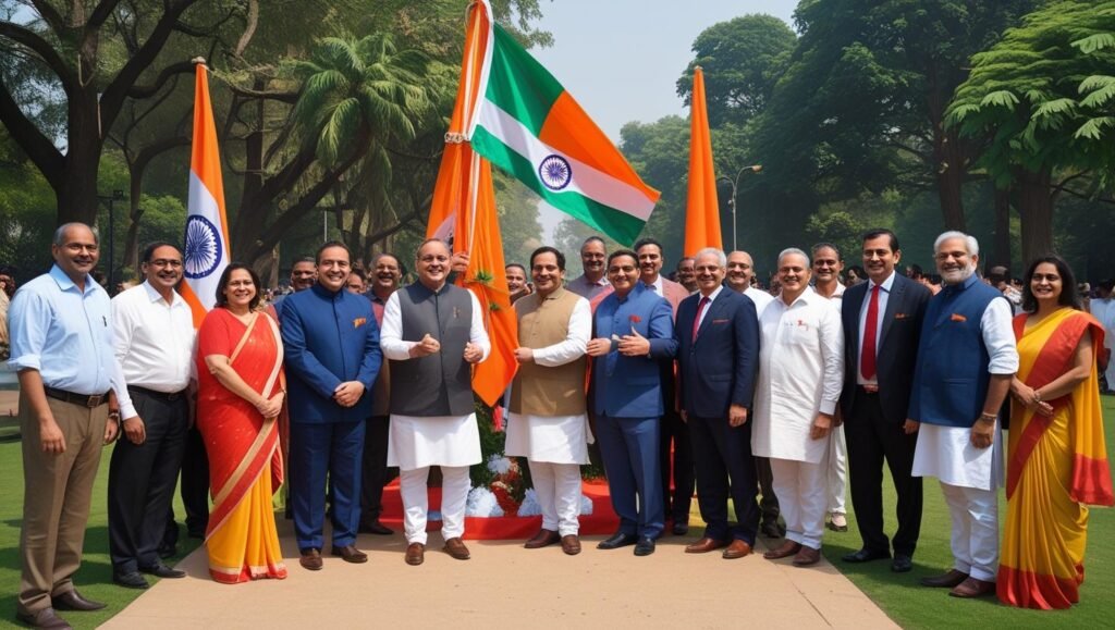 Hosting Flag Hoisting with Local Leaders in Faridabad Parks
