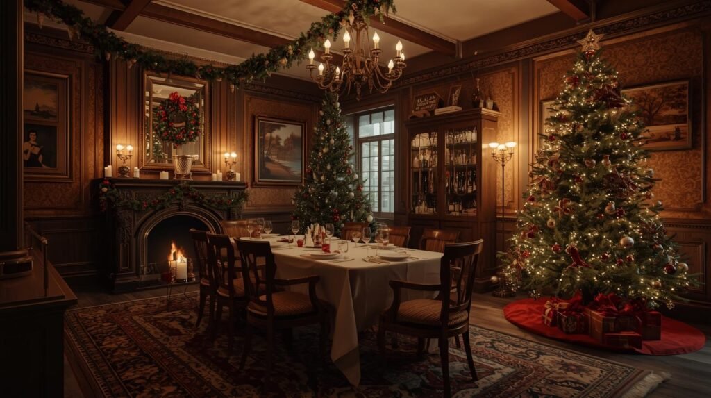 Vintage Christmas Party Setup