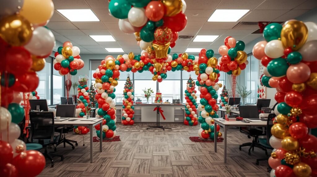 Balloon Decor Themes for Office Christmas Parties