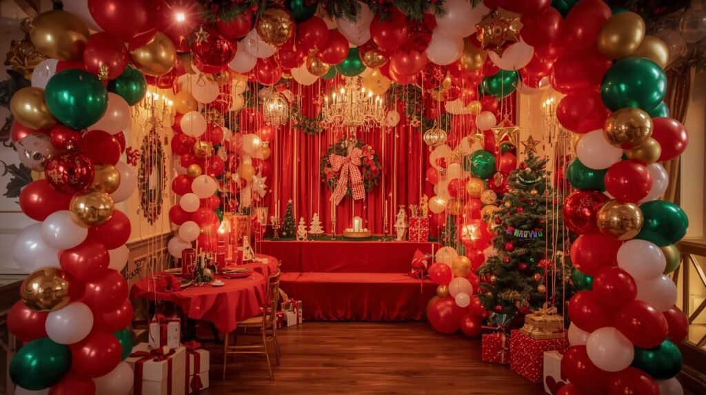 Christmas Party Decor Ideas Using Balloons