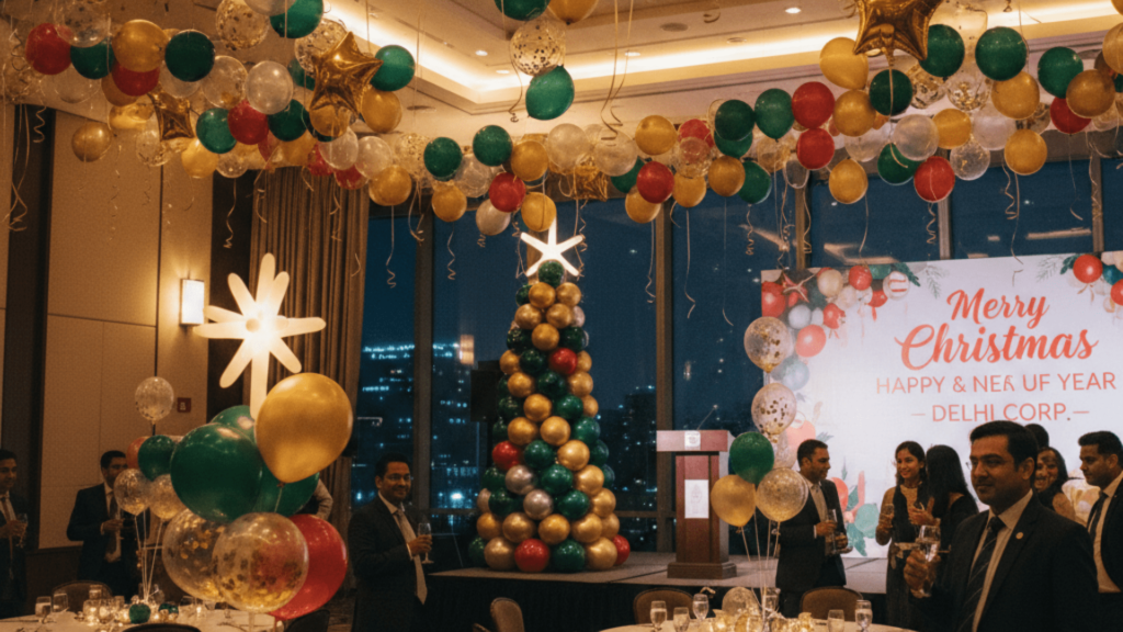 Corporate Christmas Party Balloon Decor in Delhi