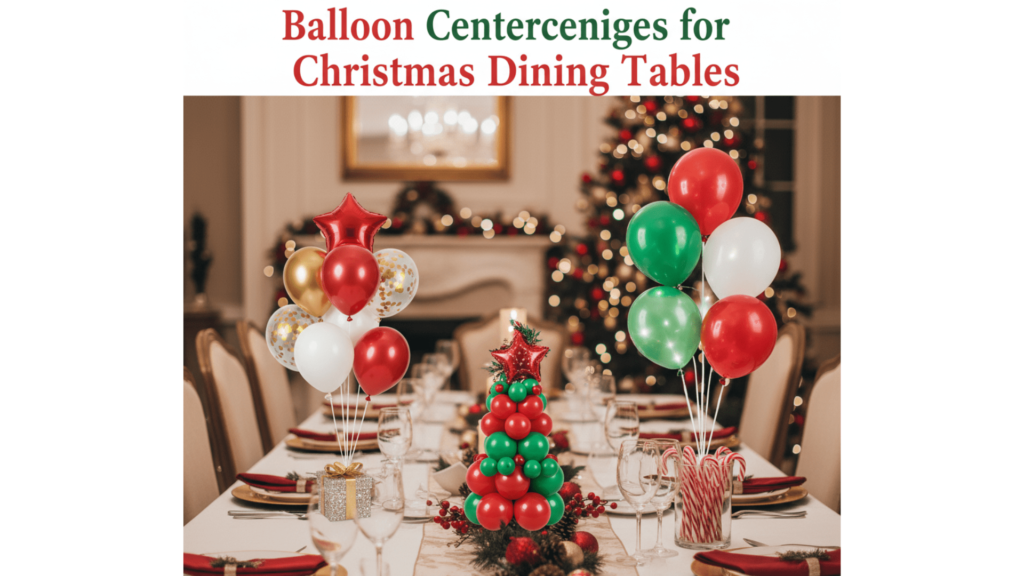 Balloon Centerpieces for Christmas Dining Tables