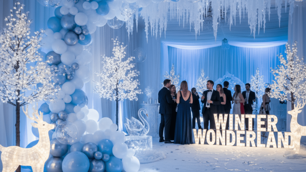 Winter Wonderland Decor with Balloons