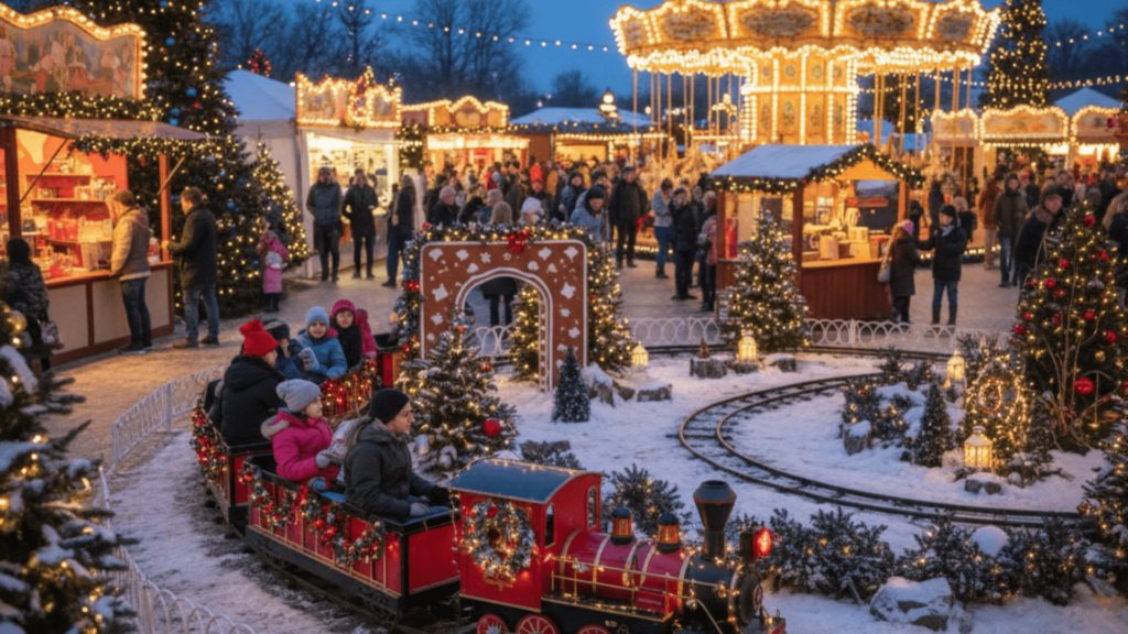 Toy Train Path Planning for Outdoor Christmas Carnivals