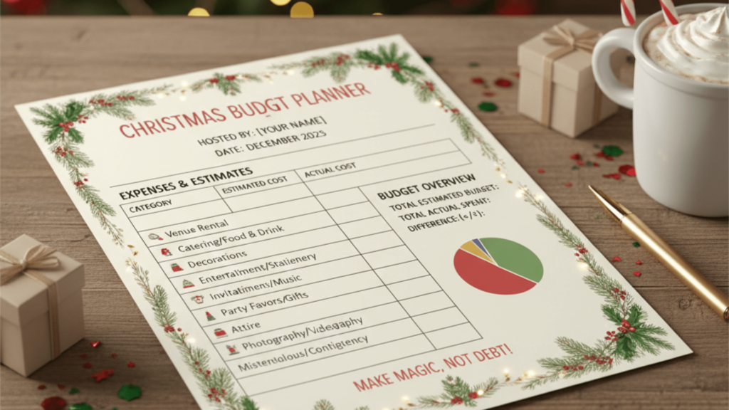 Budget Planner Template for Christmas Parties