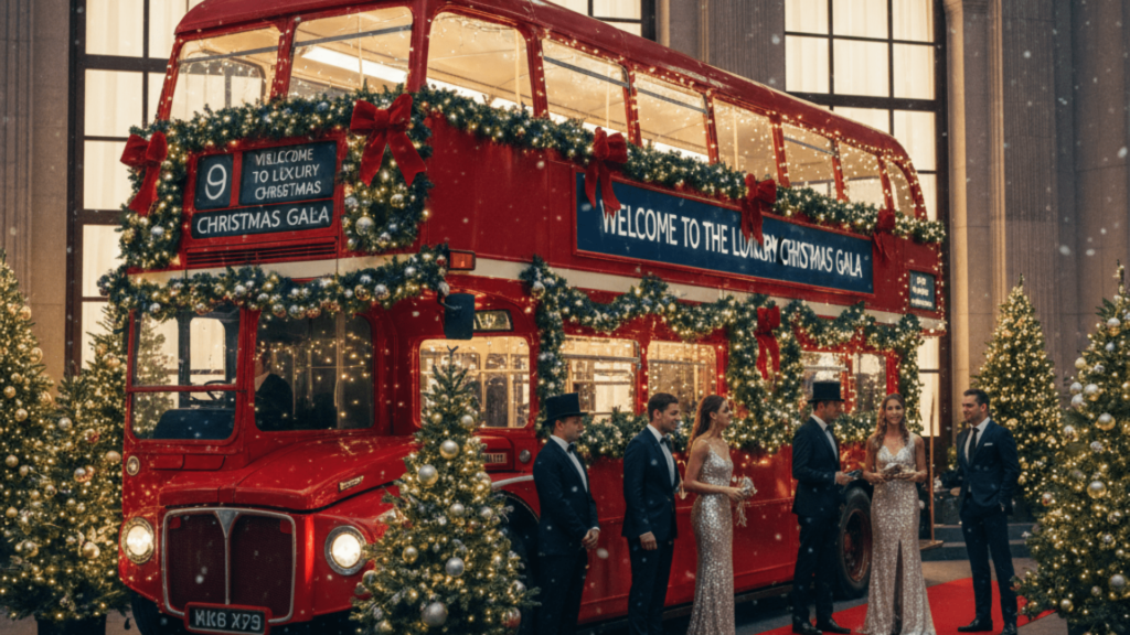 London Bus Entry for Luxury Christmas Galas