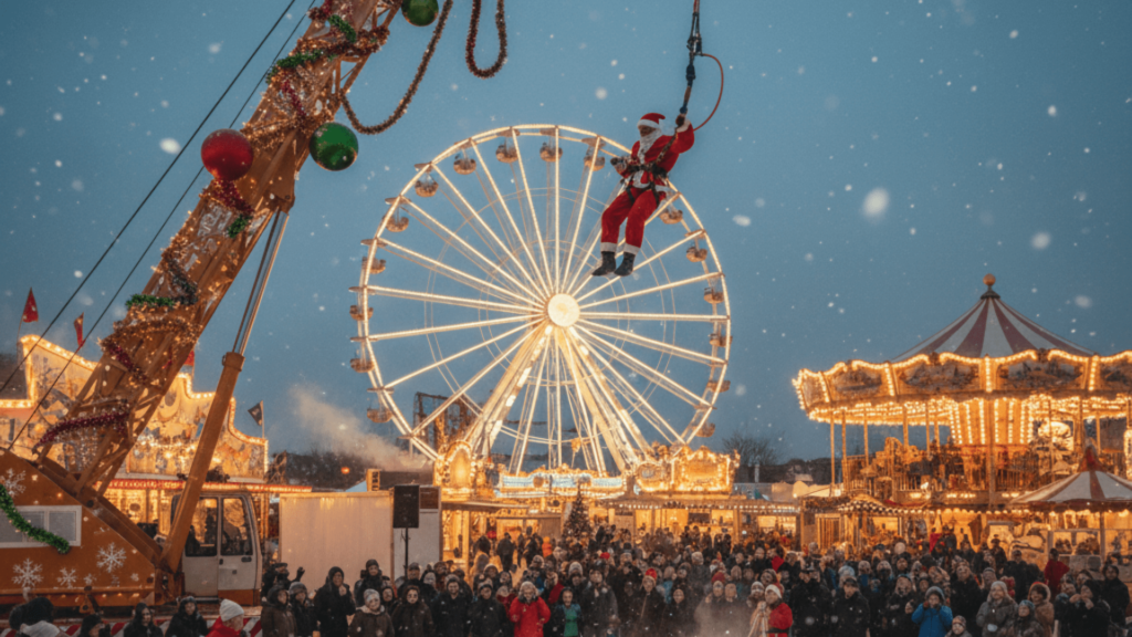 Bungee Jumping Setup for Outdoor Christmas Events