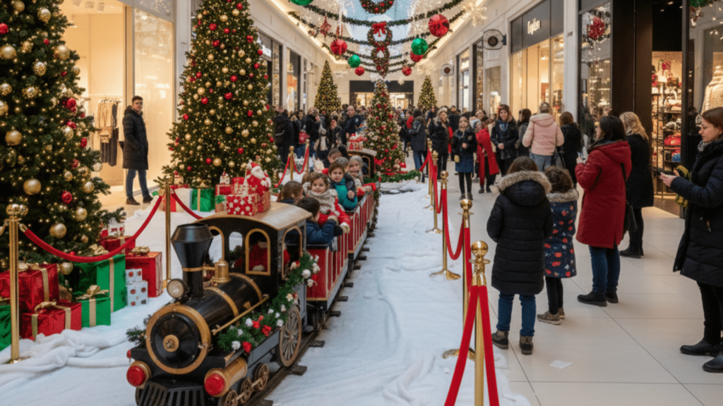Toy Train Inside Malls for Christmas Week