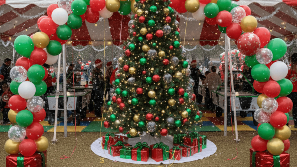 Christmas Tree Decoration With Balloons