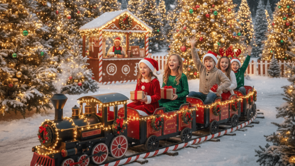 Toy Train Ride for Kids Christmas