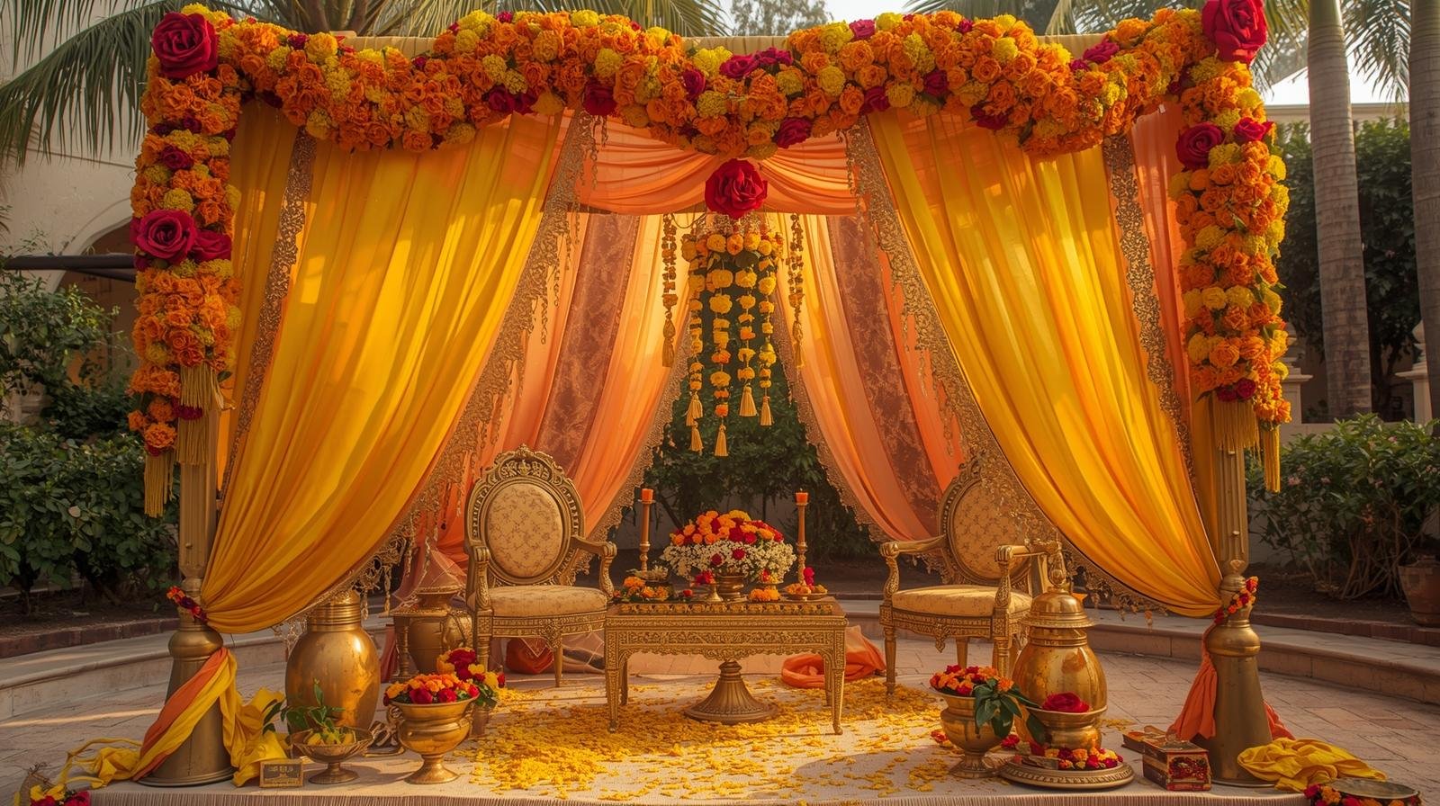 Haldi Decoration Ideas for South Delhi Weddings
