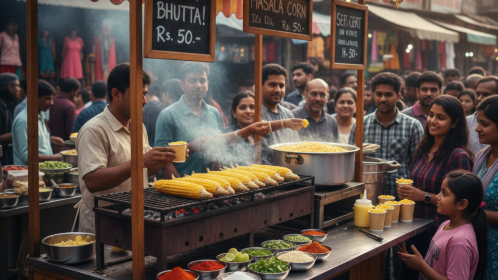 Sweet Corn Stall Setup Ideas in Delhi Markets