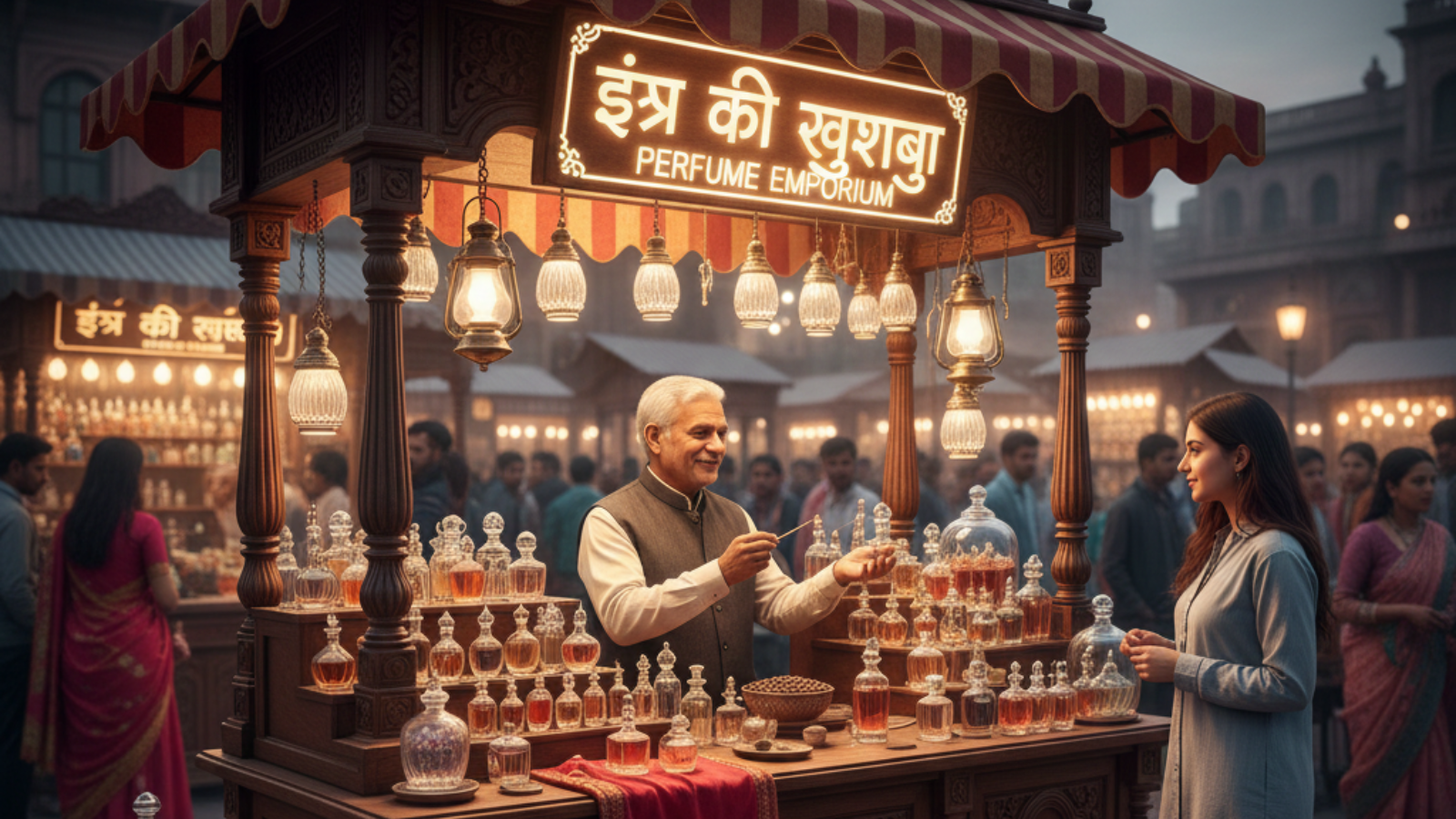 Perfume Stall Setup in Delhi Markets
