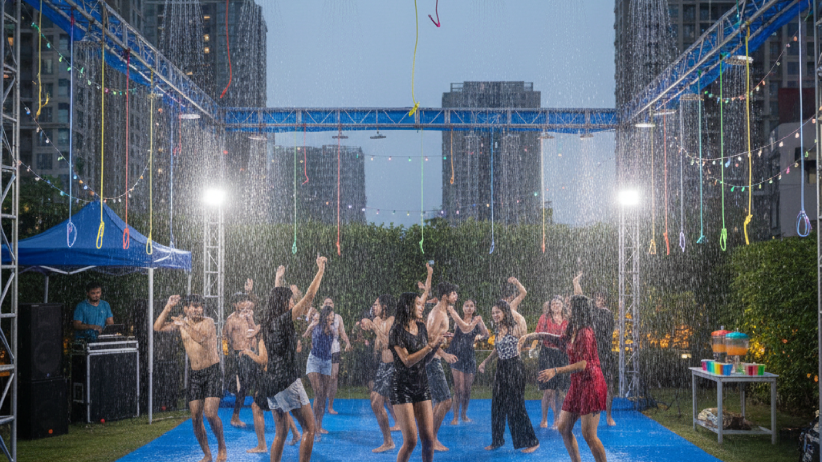 Rain Dance Party Setup in Noida Homes
