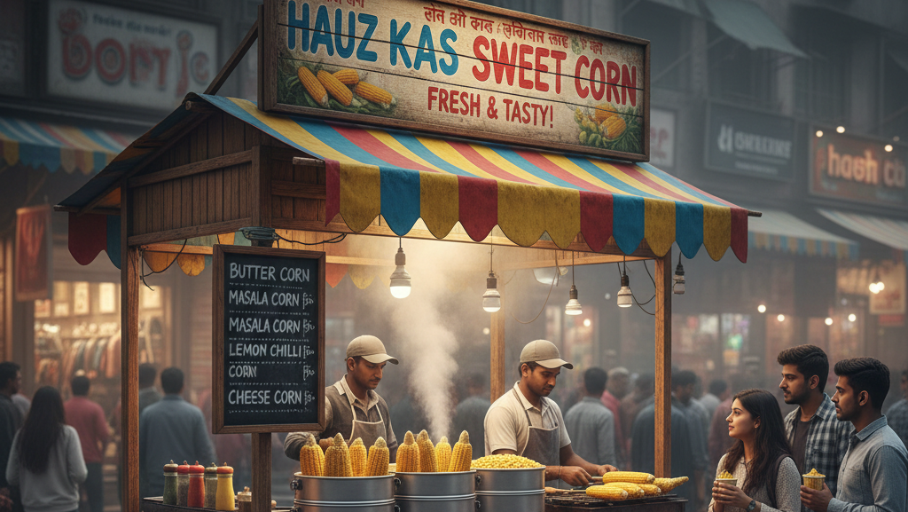 Sweet Corn Stall Setup Ideas in Hauz Khas Markets