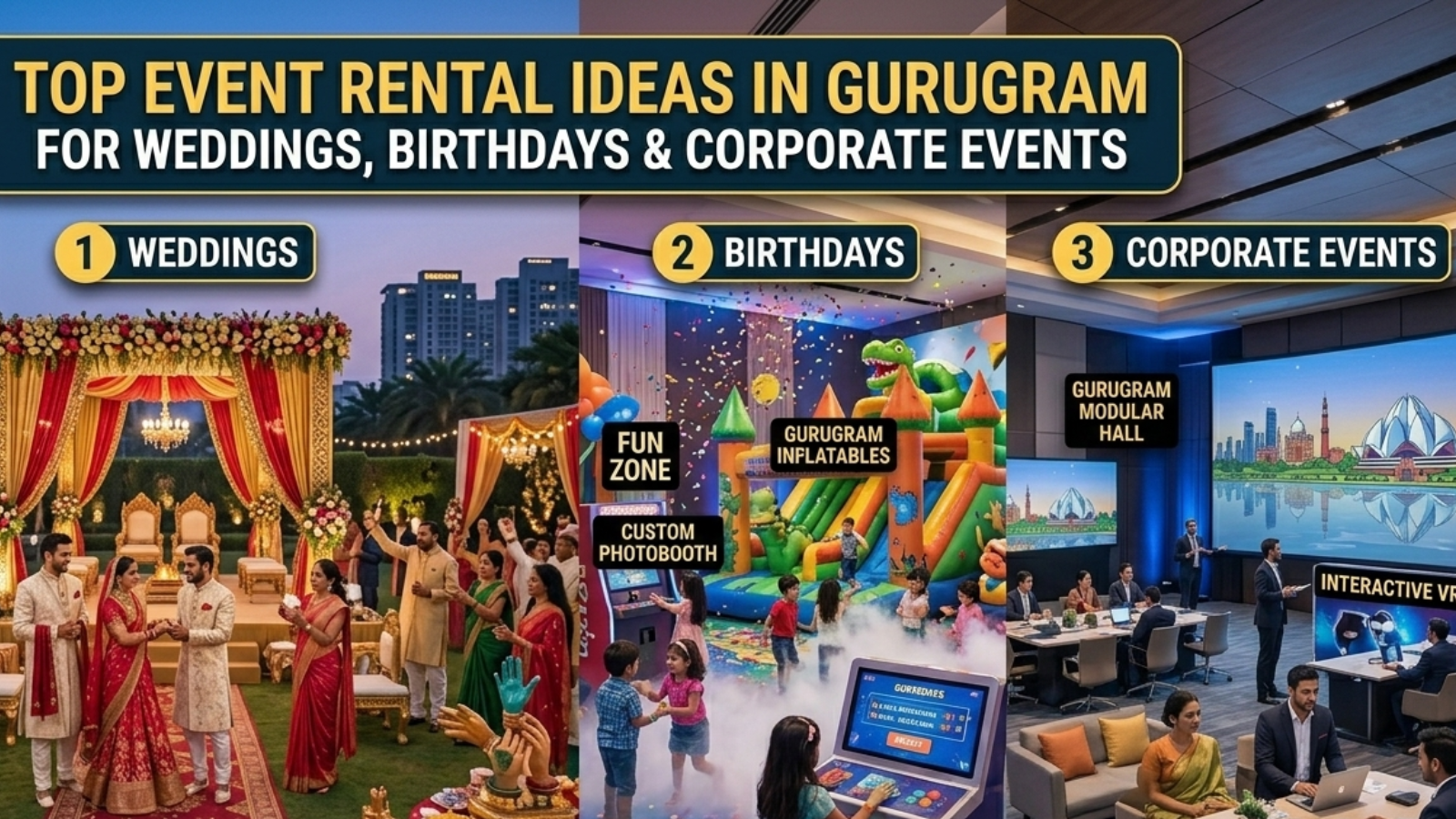Top Event Rental Ideas in Gurugram for Weddings, Birthdays & Corporate Events