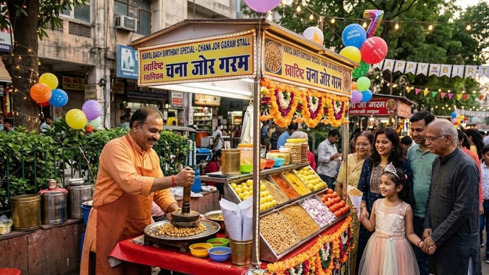 Chana Jor Garam Stall Setup in Karol Bagh Birthday Events