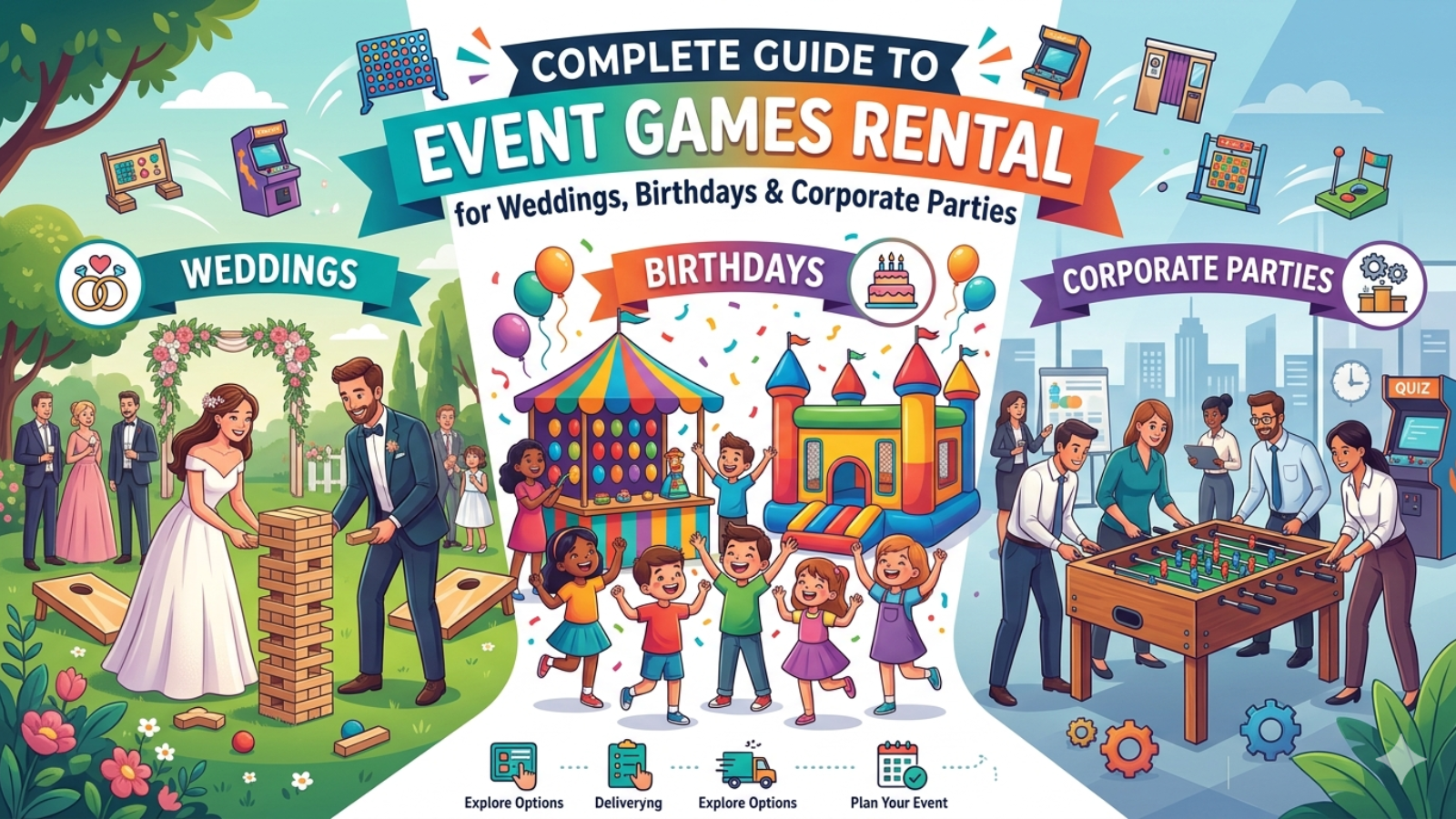 Complete Guide to Event Games Rental for Weddings, Birthdays & Corporate Parties