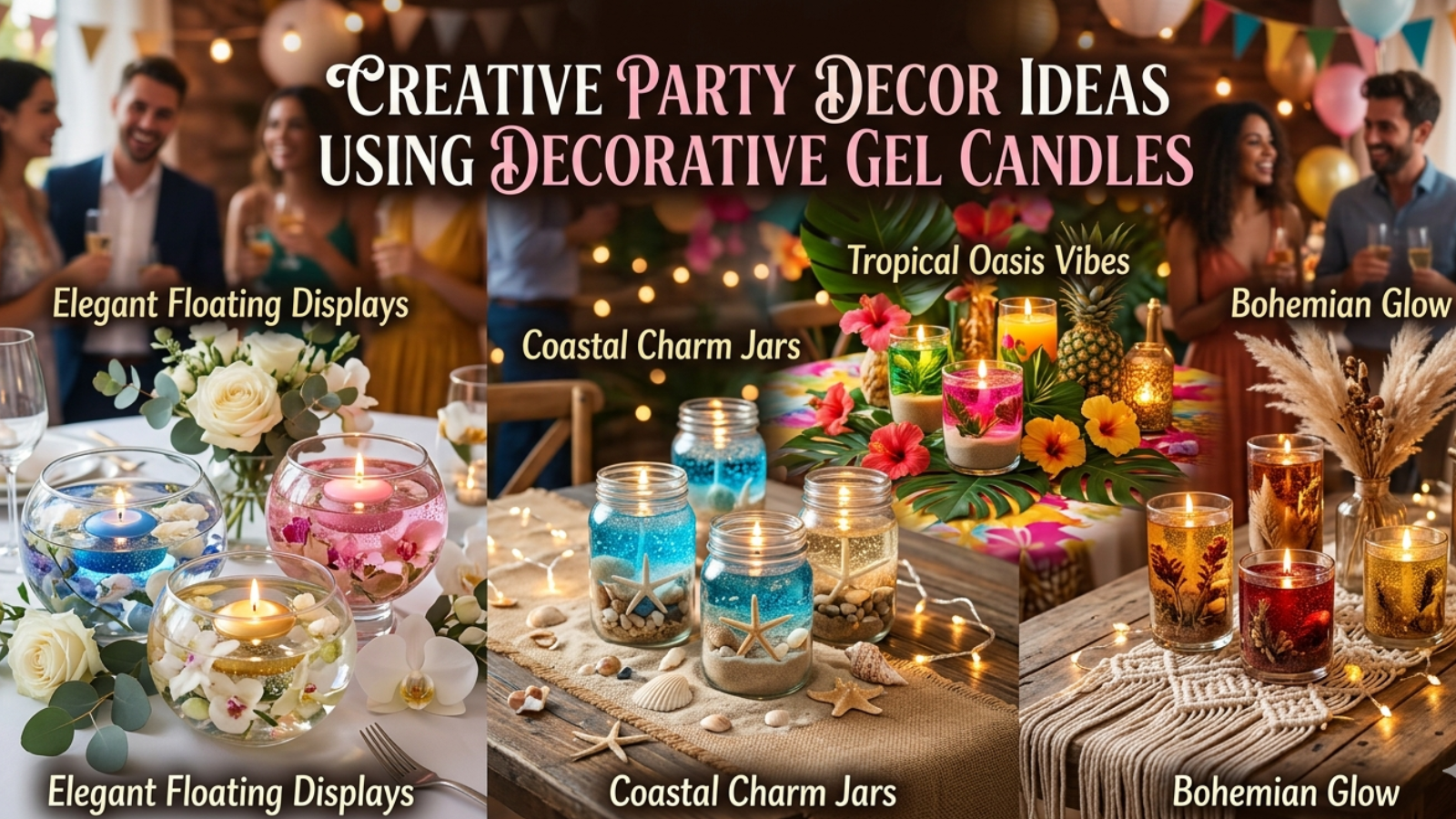 Creative Party Decor Ideas Using Decorative Gel Candles