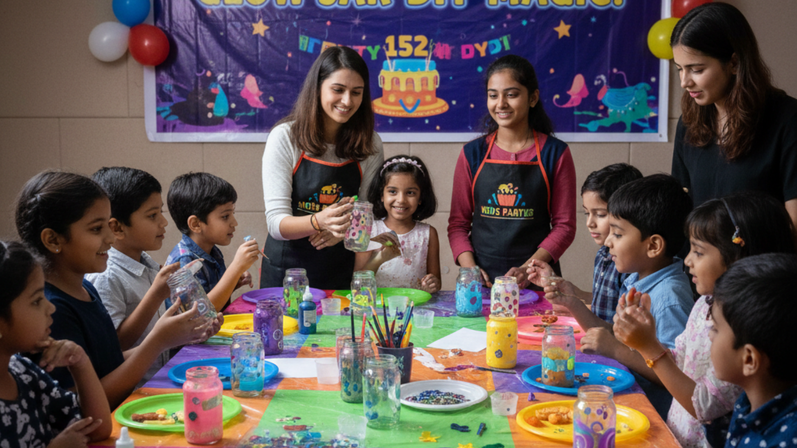 Glow Jar DIY Activity in Noida Kids Parties