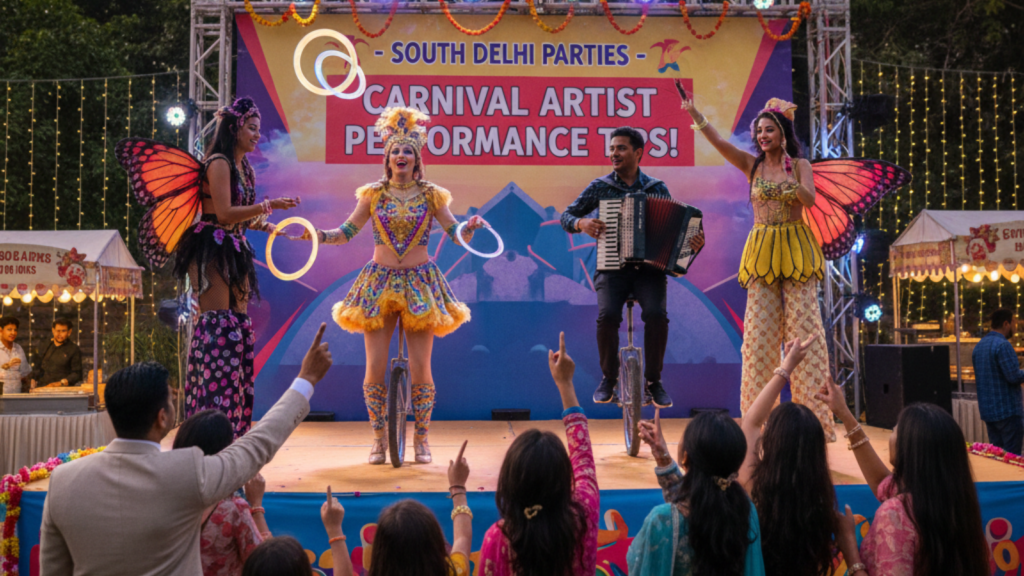 Carnival Artist Performance Tips in South Delhi Party
