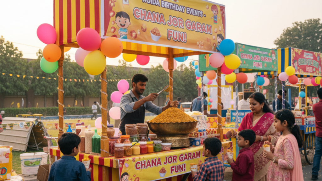 Chana Jor Garam Stall Setup in Noida Birthday Events