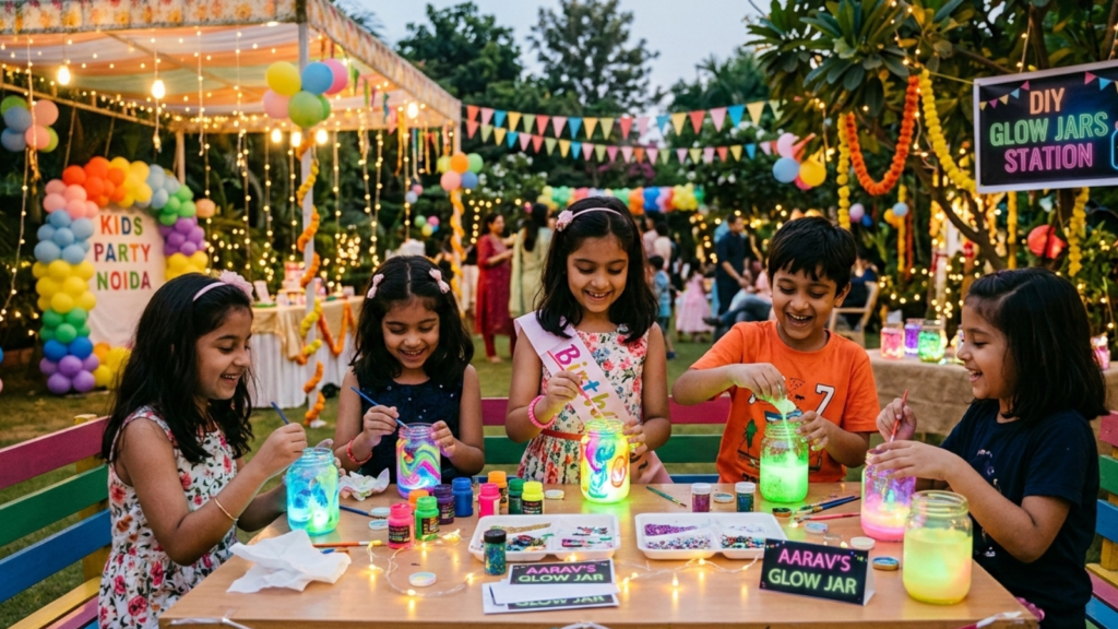 Glow Jar DIY Activity in Noida Kids Parties
