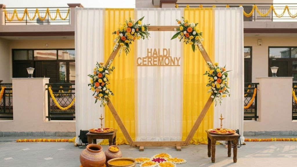 Haldi decoration backdrop in Delhi