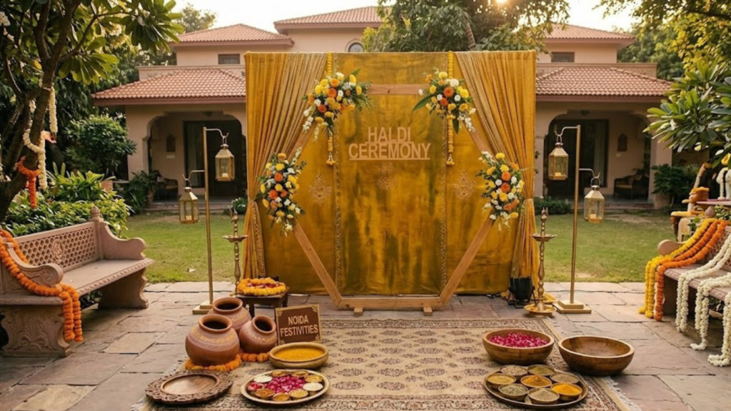 Haldi theme decoration in Noida