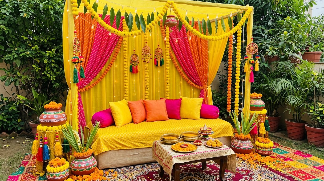 How to Get Luxury Haldi Decoration in Budget
