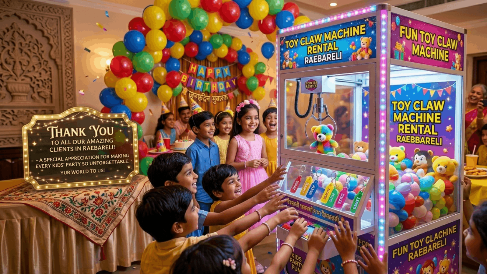 Toy Claw Machine Rental in Raebareli for Kids Parties