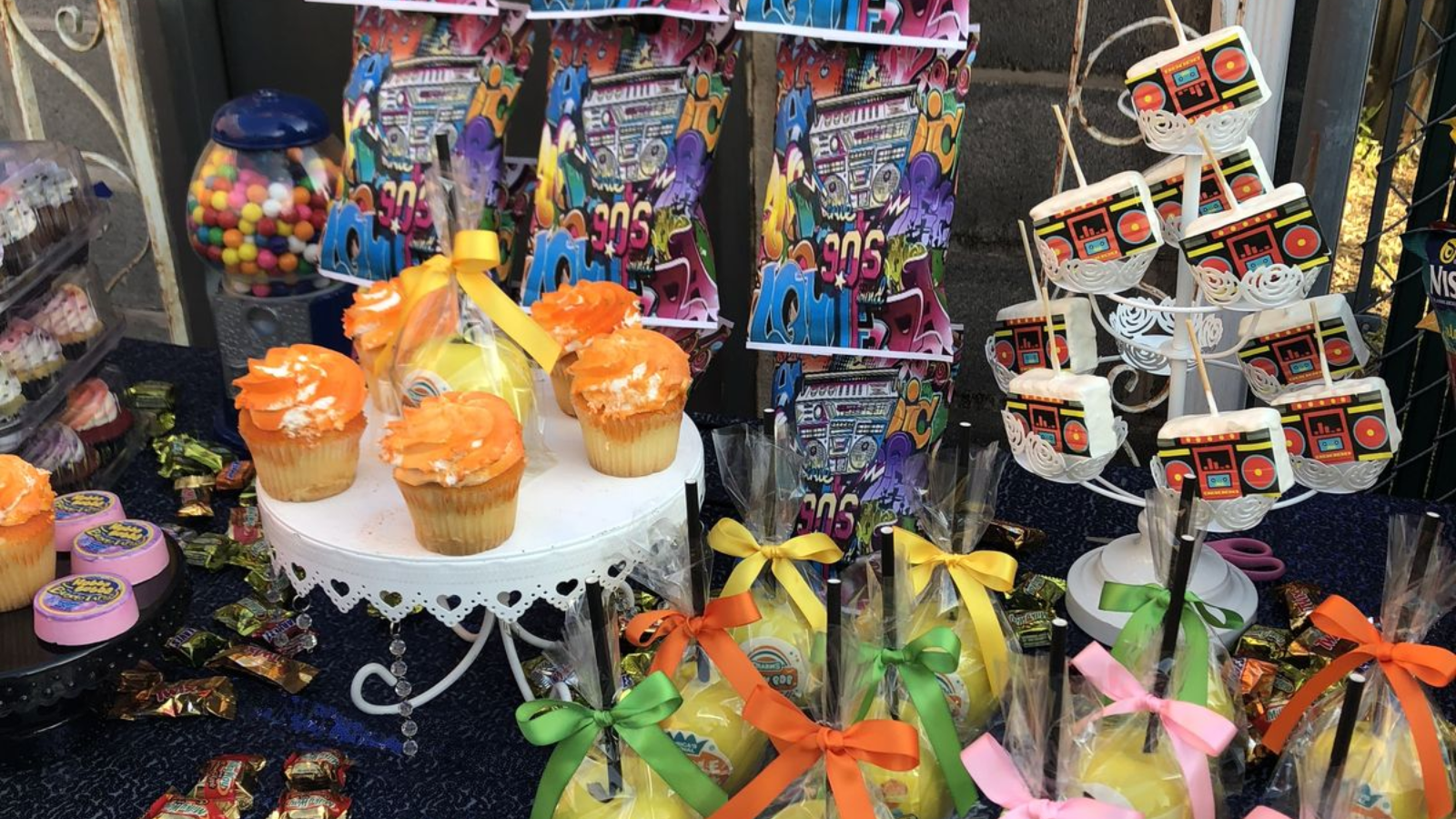 90s theme party candy bar setup Delhi