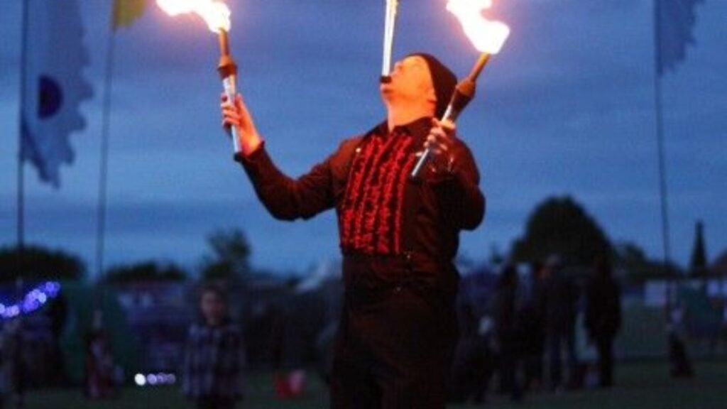 Birthday Party Attraction with Fire Jugglers for Hire in Green Park