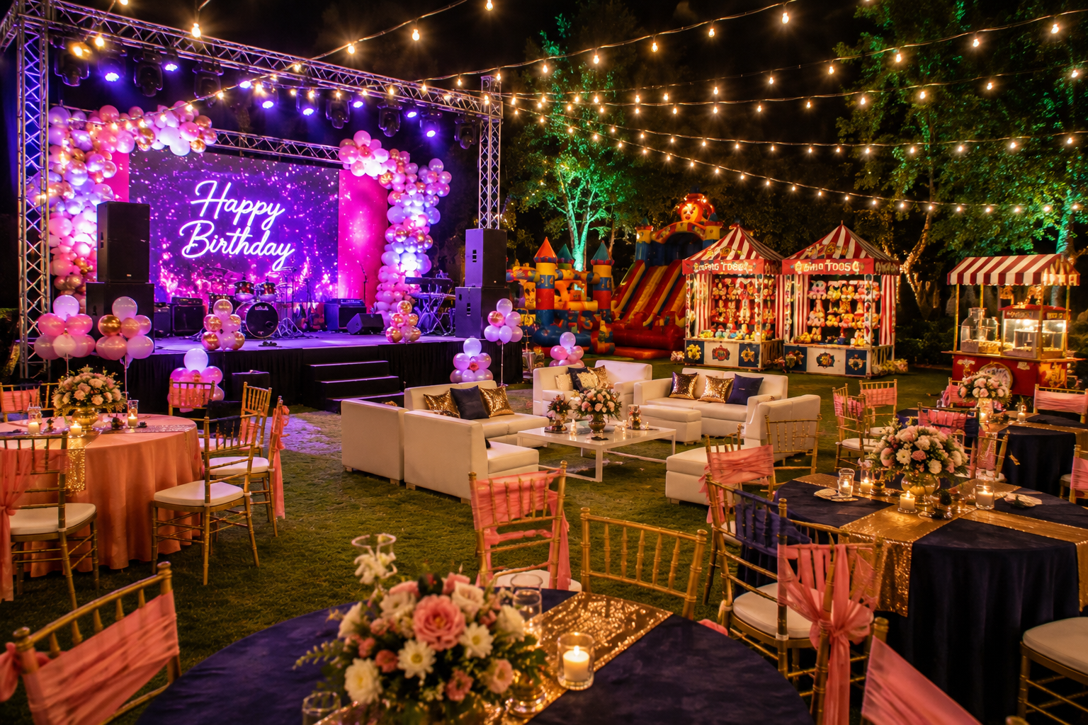 Kids Entertainment Services in Delhi NCR with bouncy castle, toy train, magic show, cartoon mascot, carnival games, face painting, and fun activities for children