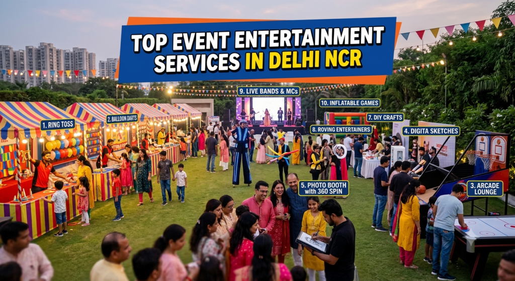 Top Event Entertainment Services in Delhi NCR with fun games, live shows, and interactive activities