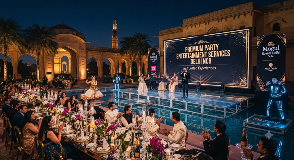 Premium Party Entertainment Services Delhi NCR with interactive games and live event entertainment by PartyEvents.in