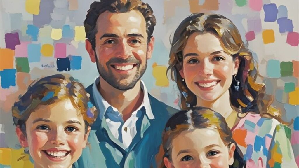 Family Portrait Painting in Sujan Singh Park: Celebrate Family with Timeless Artwork