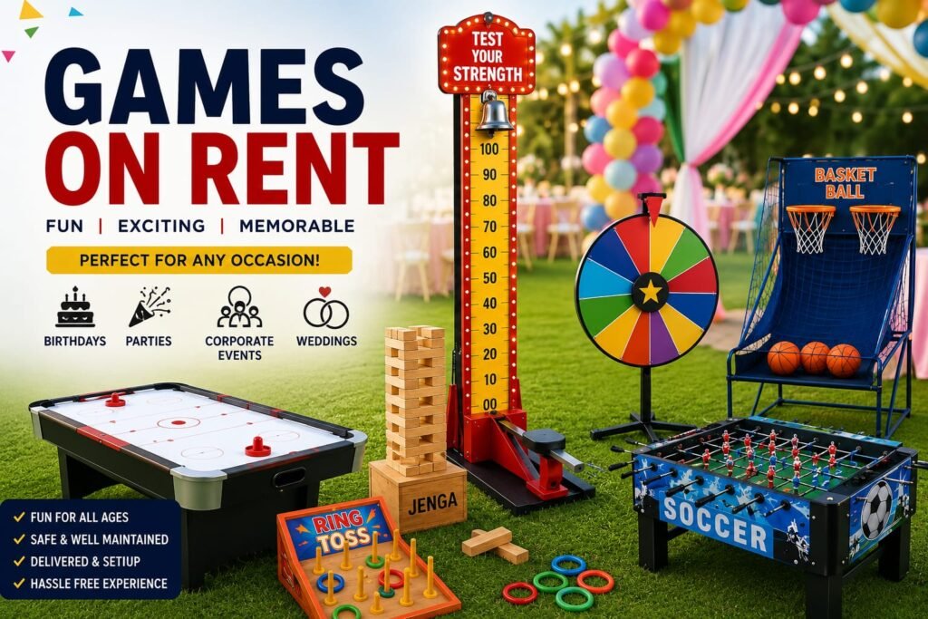Games on Rent setup for birthday parties and corporate events in Delhi NCR