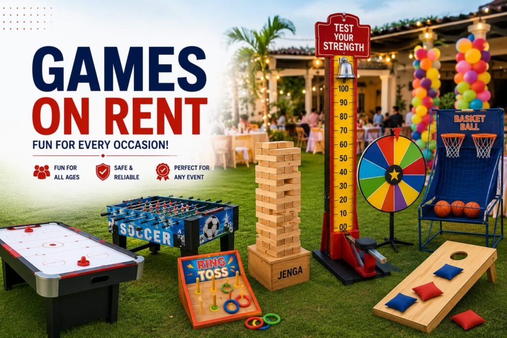 Games on Rent in Noida event setup for parties and corporate events