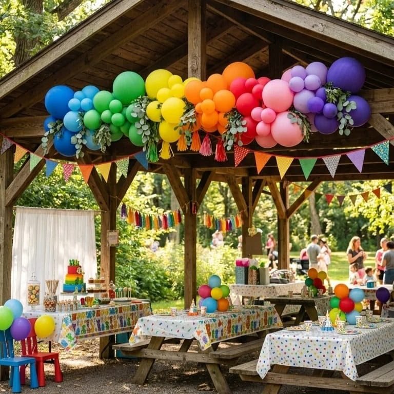 Party decoration under ₹5,000 in Delhi with balloons and backdrop