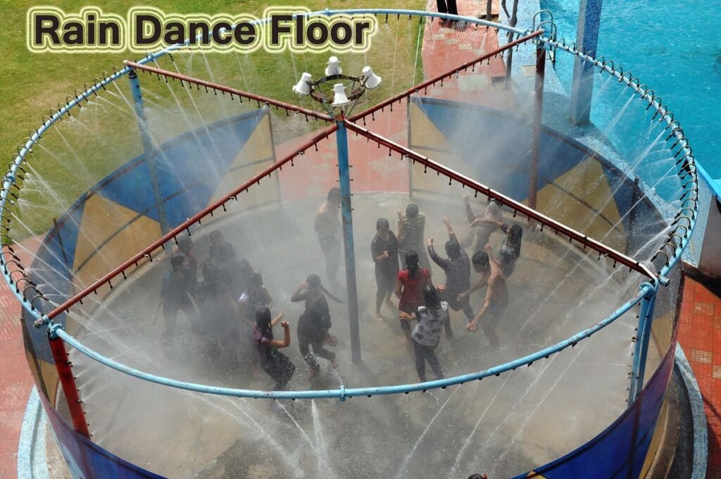 Rain dance party setup in Delhi NCR with music games and decoration